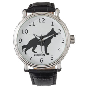 CUSTOM Duitse Herder Hond Silhouet Horloge