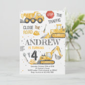 Custom Dump Truck Birthday for boys Invitation Kaart (Staand voorkant)