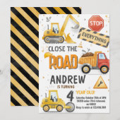 Custom Dump Truck Birthday for boys Invitation Kaart (Voorkant / Achterkant)