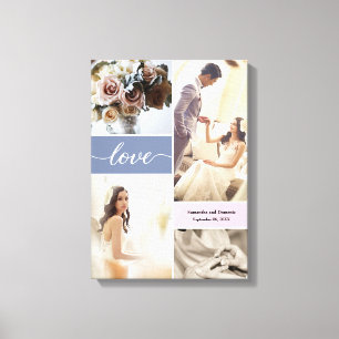 Custom Dusty Blue en Pink Wrapped Canvas Afdruk