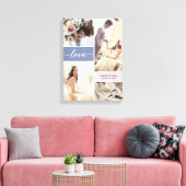 Custom Dusty Blue en Pink Wrapped Canvas Afdruk (Insitu (Woonkamer))