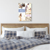 Custom Dusty Blue en Pink Wrapped Canvas Afdruk (Insitu (Slaapkamer))