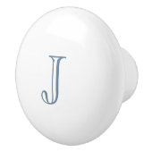 Custom Dusty Blue Initial Keramische Knop (Rechts)