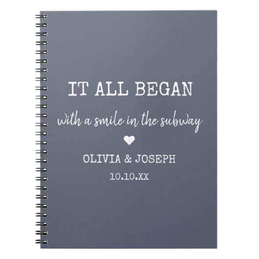 Custom Dusty Blue waar het allemaal begon Valentij Notitieboek (Voorkant)