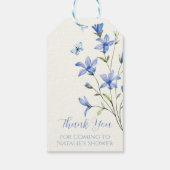 Custom Dusty Blue Wildflower Bedankt Vrijgezellenf Cadeaulabel (Achterkant)
