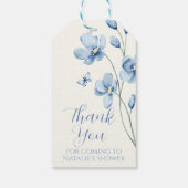Custom Dusty Blue Wildflower Bedankt Vrijgezellenf Cadeaulabel (Achterkant)