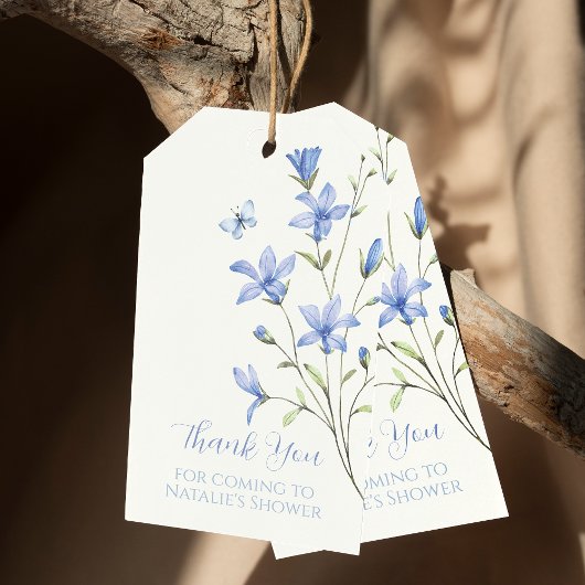 Custom Dusty Blue Wildflower Bedankt Vrijgezellenf Cadeaulabel