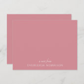 Custom Dusty Pink Flat Note Kaart Notitiekaartje (Voorkant / Achterkant)