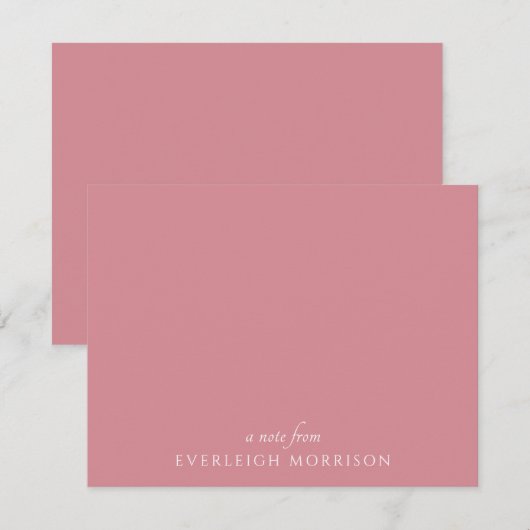 Custom Dusty Pink Flat Note Kaart Notitiekaartje (Voorkant / Achterkant)
