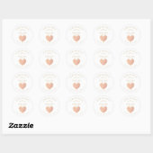 Custom Dusty Pink Heart Wedding Sanitizer Hands  Ronde Sticker (Vel)