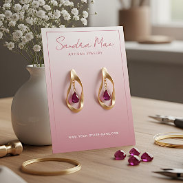 Custom Dusty Rose Blush Pink Jewelry Display Card Visitekaartje