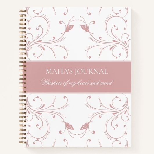 Custom Dusty Rose Botanical Butterfly Journal  Notitieboek (Voorkant)