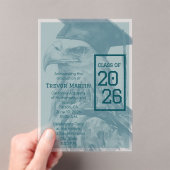 Custom Eagle Graduation Announcement Invitation Acryl Uitnodigingen (Insitu (Draagbaar))