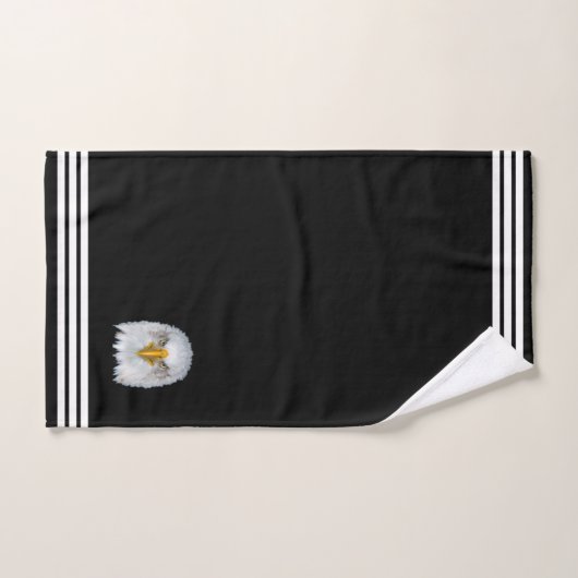 Custom Eagle & Three Stripes op zwart Bad Handdoek (Handdoek)
