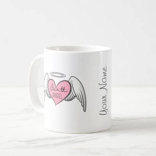 Custom Earth Angel Mok – Hart, Vleugels & Halo (Voorkant links)