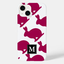Custom Easter Bunny Rabbit Silhouette Monogram iPC Case-Mate iPhone Case