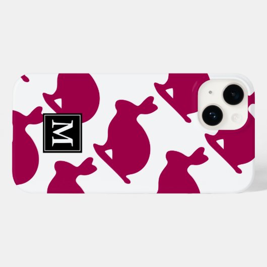 Custom Easter Bunny Rabbit Silhouette Monogram iPC Case-Mate iPhone Case (Achterkant (horizontaal))