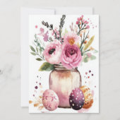 Custom Easter Card with Easter Eggs and Flowers Feestdagenkaart (Voorkant)