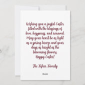 Custom Easter Card with Easter Eggs and Flowers Feestdagenkaart (Achterkant)