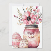 Custom Easter Card with Easter Eggs and Flowers Feestdagenkaart (Voorkant)