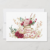 Custom Easter Card with Easter Eggs and Flowers Feestdagenkaart (Voorkant)