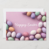 Custom Easter Card with Easter Eggs Feestdagenkaart (Voorkant)