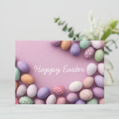 Custom Easter Card with Easter Eggs Feestdagenkaart (Staand voorkant)