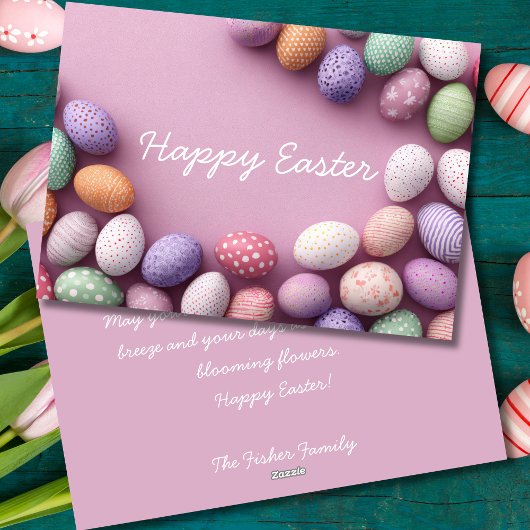 Custom Easter Card with Easter Eggs Feestdagenkaart