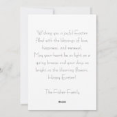 Custom Easter Card with Flowers and Easter Bunny Feestdagenkaart (Achterkant)