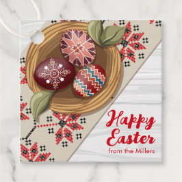 Custom Easter Egg Favor Tag with Family Name Bedankjes Labels