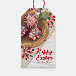 Custom Easter Egg Favor Tag with Family Name Cadeaulabel
