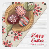 Custom Easter Egg Sticker with Family Name (Voorkant)
