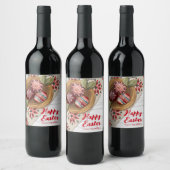 Custom Easter Egg Wine Label with Family Name Wijn Etiket (Flessen)