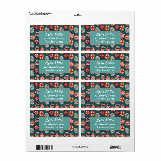 Custom Easter Eggs Return Address Label (Full Sheet)