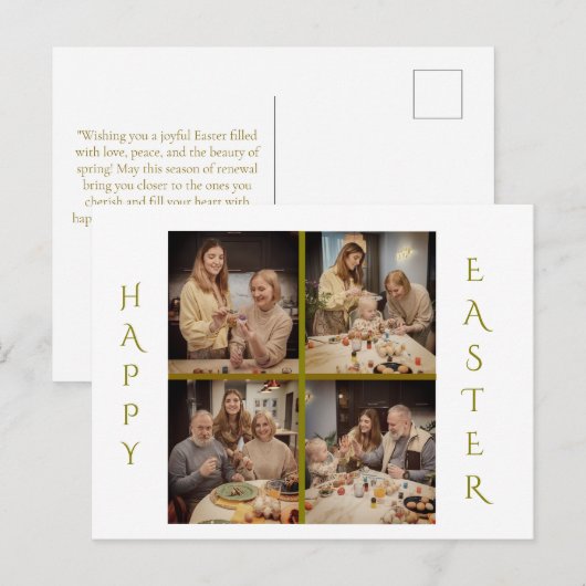 Custom Easter Kaart – Voeg uw foto en bericht toe (Voorkant / Achterkant)