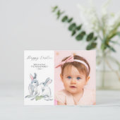 Custom Easter Photo Cards Online with Bunny Feestdagenkaart (Staand voorkant)