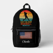 CUSTOM EAT SLAAP HONKBAL HERHAAL SPORT BEDRUKTE RUGZAK (Voorkant)