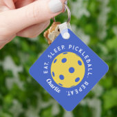 Custom Eat Sleep Herhaal Pickleball Sleutelhanger
