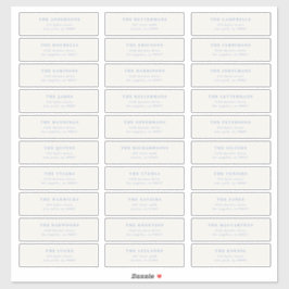 Custom Editable Individual Wedding Guest Address Sticker
