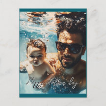 Custom een foto van vader en zoon briefkaart