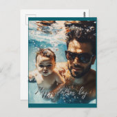 Custom een foto van vader en zoon briefkaart (Voorkant / Achterkant)