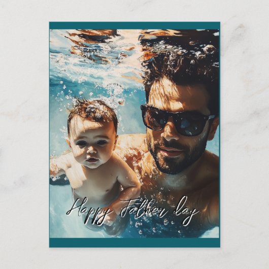 Custom een foto van vader en zoon briefkaart (Voorkant)