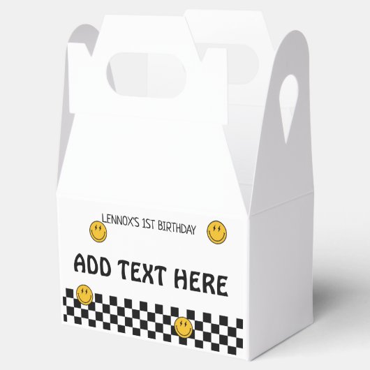 Custom Een Gelukkige Dude 1e Verjaardag Gable Box Bedankdoosjes (Geopend)