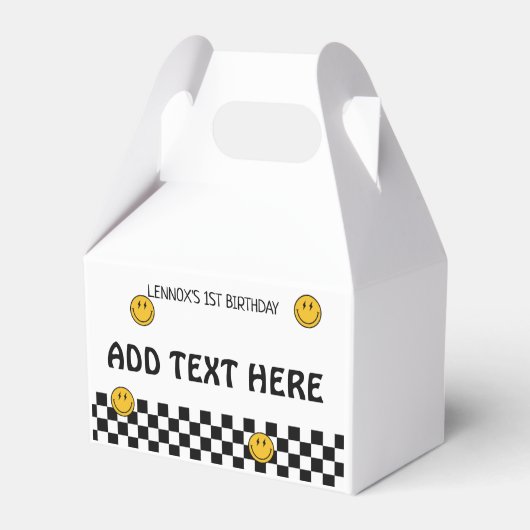 Custom Een Gelukkige Dude 1e Verjaardag Gable Box Bedankdoosjes (Voorkant Zijde)