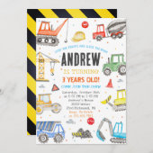 Custom Een moderne constructie verjaardagsfeestje Kaart (Voorkant / Achterkant)