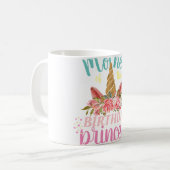 Custom Eenhoorn Bloemen Hoorn Moeder Prinses Gift  Koffiemok (Voorkant links)