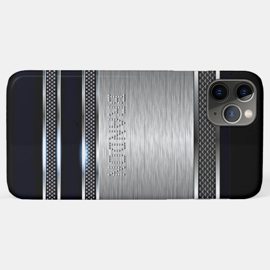 Custom Eenvoudig Modern Faux Metallic Stripes Patr Case-Mate iPhone Case (Achterkant (horizontaal))