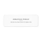 Custom Eenvoudig Ontwerp Sjabloon Modern Retouradr Etiket (Voorkant)