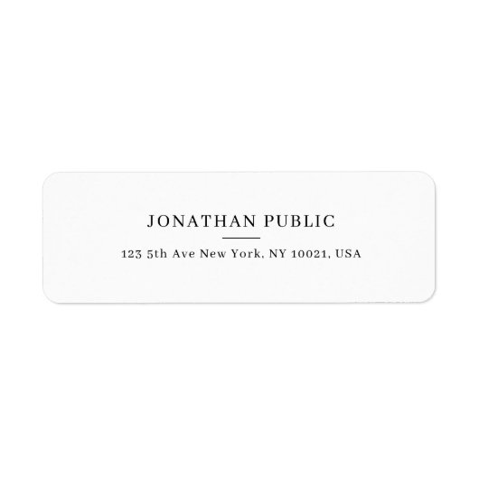 Custom Eenvoudig Ontwerp Sjabloon Modern Retouradr Etiket (Voorkant)