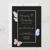 Custom Eenvoudige Elegante Waterverf Vlinder Bruil Kaart (Voorkant)